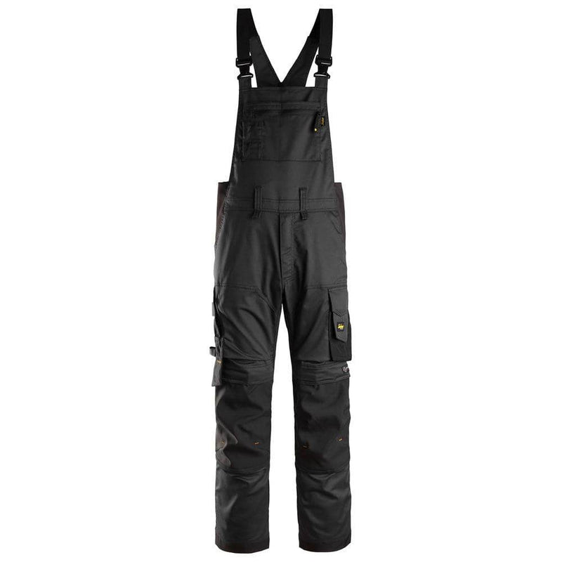 Snickers 6051 AllroundWork Stretch Bib & Brace Trousers Black - BIB & BRACE