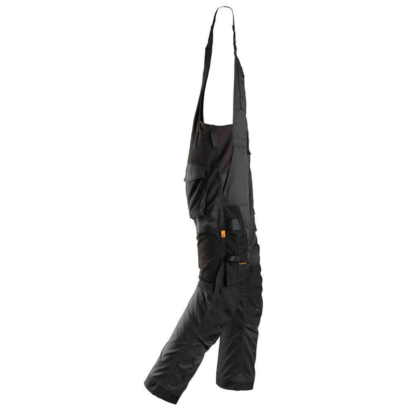Snickers 6051 AllroundWork Stretch Bib & Brace Trousers Black - BIB & BRACE