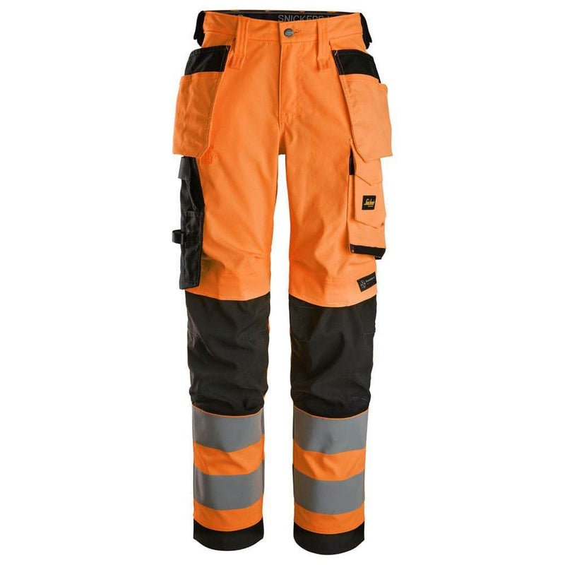 Snickers 6734 High-Vis Class 2 Women's Stretch Trousers Holster Pockets - WOMENS HI-VIS CLOTHING