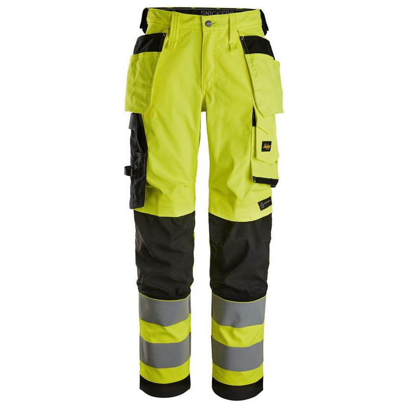Snickers 6734 High-Vis Class 2 Women's Stretch Trousers Holster Pockets - WOMENS HI-VIS CLOTHING