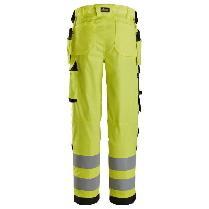 Snickers 6734 High-Vis Class 2 Women's Stretch Trousers Holster Pockets - WOMENS HI-VIS CLOTHING