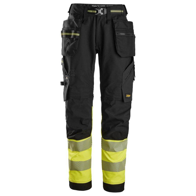 Snickers 6934 Hi-Vis Class 1 Stretch Work Trousers Holster Pockets - Business & Industrial > Work Safety Protective Gear HI-VIS TROUSERS