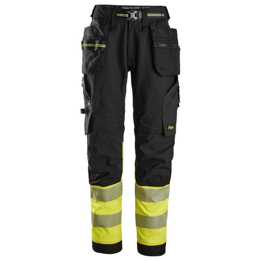Snickers 6934 Hi-Vis Class 1 Stretch Work Trousers Holster Pockets - Business & Industrial > Work Safety Protective Gear HI-VIS TROUSERS