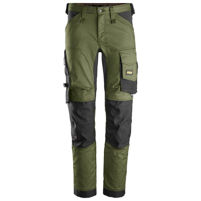 Snickers 6341 AllroundWork, Stretch Trousers Khaki Green - KNEE PAD TROUSERS