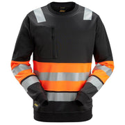 Snickers 8031 High-Vis Class 1 Sweatshirt Black/Orange 2XL - Apparel & Accessories > Clothing > Activewear > Activewear Sweatshirts & Hoodies > Sweatshirts SALE HI-VIS HOODIES