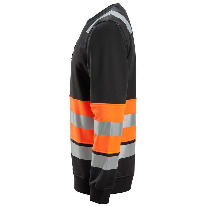 Snickers 8031 High-Vis Class 1 Sweatshirt Black/Orange 2XL - Apparel & Accessories > Clothing > Activewear > Activewear Sweatshirts & Hoodies > Sweatshirts SALE HI-VIS HOODIES