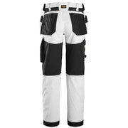 Snickers 6251 AllroundWork, Stretch Loose Fit Holster Pocket Work Trousers White - KNEE PAD TROUSERS