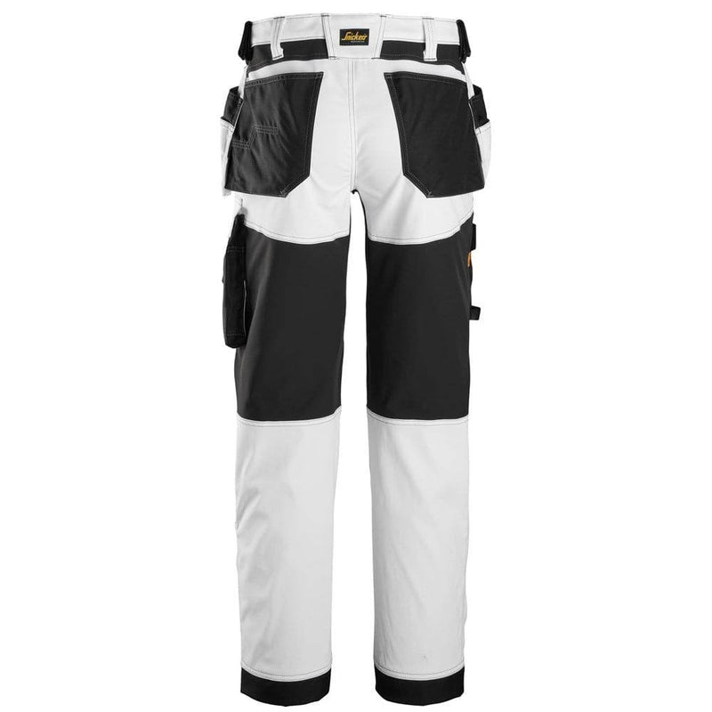 Snickers 6251 AllroundWork, Stretch Loose Fit Holster Pocket Work Trousers White - KNEE PAD TROUSERS