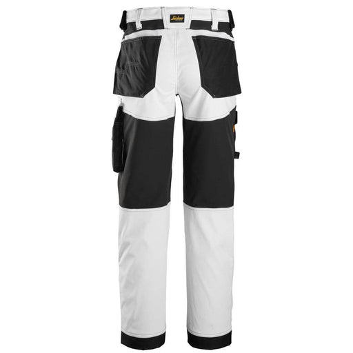 Snickers 6351 AllroundWork Stretch Loose fit Work Trousers White - KNEE PAD TROUSERS
