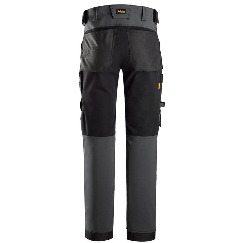 Snickers 6375 AllroundWork 4-way Stretch Trousers Steel Grey/Black, 39" Waist 30" Leg-Snickers 112 - Apparel & Accessories > Clothing > Pants > Cargo Pants SALE TROUSERS