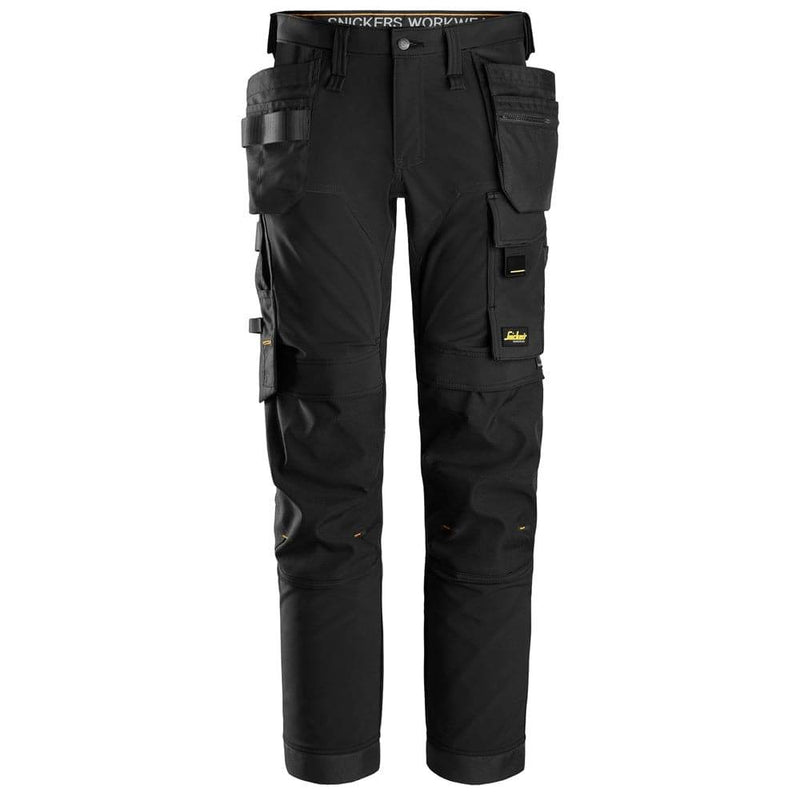 Snickers 6275 AllroundWork, 4-way Stretch Trousers Holster Pockets Black - KNEE PAD TROUSERS
