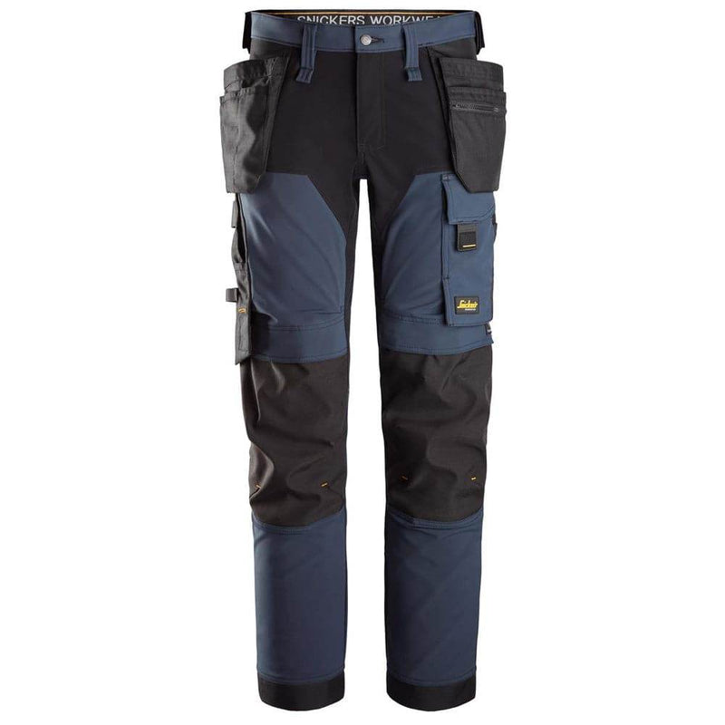 Snickers 6275 AllroundWork, 4-way Stretch Trousers Holster Pockets Navy Blue - KNEE PAD TROUSERS
