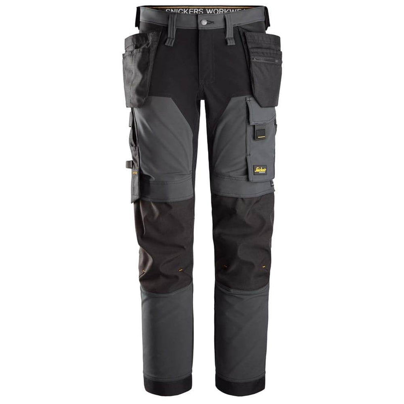 Snickers 6275 AllroundWork, 4-way Stretch Trousers Holster Pockets Steel Grey - Business & Industrial > Work Safety Protective Gear KNEE PAD TROUSERS