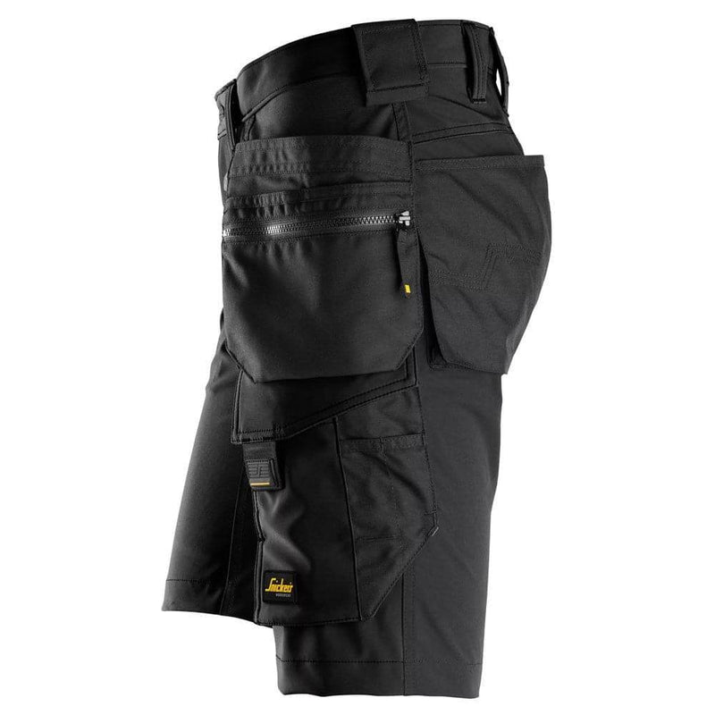 Snickers 6175 AllroundWork 4-Way Stretch Holster Pocket Short Black 36" Waist, Snickers Size 52 - SALE SHORTS