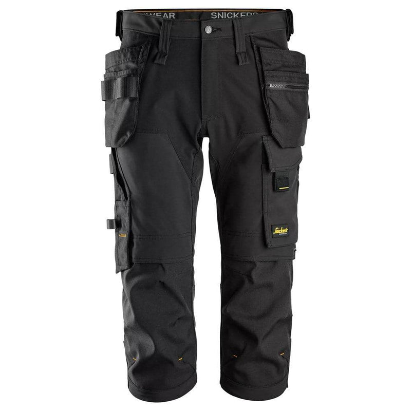 Snickers 6178 AllroundWork, 4-Way Stretch Pirate Trousers Holster Pockets Black, 38" Waist 32" Leg-Snickers 54 - Apparel & Accessories > Clothing > Pants > Cargo Pants SALE TROUSERS