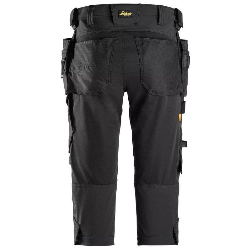 Snickers 6178 AllroundWork, 4-Way Stretch Pirate Trousers Holster Pockets Black, 38" Waist 32" Leg-Snickers 54 - Apparel & Accessories > Clothing > Pants > Cargo Pants SALE TROUSERS
