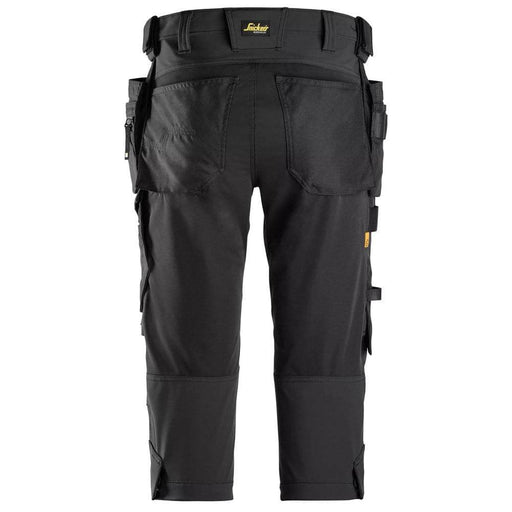 Snickers 6178 AllroundWork, 4-Way Stretch Pirate Trousers Holster Pockets Black / 48 (33" Waist, 32" Leg) - SALE SHORTS