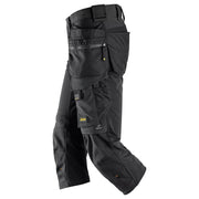 Snickers 6178 AllroundWork, 4-Way Stretch Pirate Trousers Holster Pockets Black / 48 (33" Waist, 32" Leg) - SALE SHORTS