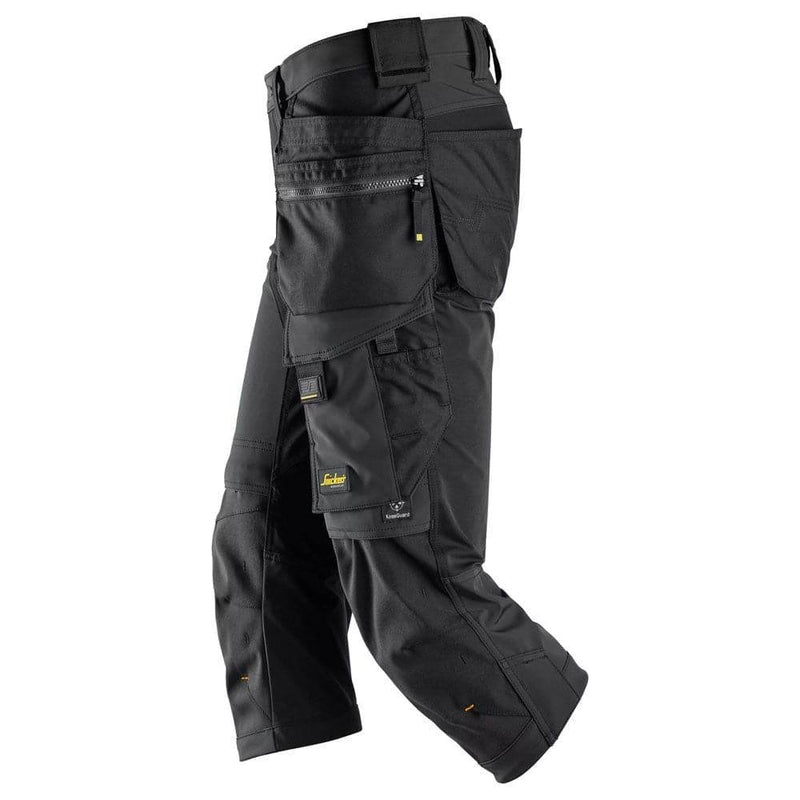 Snickers 6178 AllroundWork, 4-Way Stretch Pirate Trousers Holster Pockets Black / 48 (33" Waist, 32" Leg) - SALE SHORTS