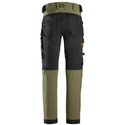 Snickers 6375 AllroundWork 4-way Stretch Trousers Khaki Green - Apparel & Accessories > Clothing > Uniforms > Contractor Pants & Coveralls KNEE PAD TROUSERS