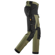 Snickers 6375 AllroundWork 4-way Stretch Trousers Khaki Green - Apparel & Accessories > Clothing > Uniforms > Contractor Pants & Coveralls KNEE PAD TROUSERS