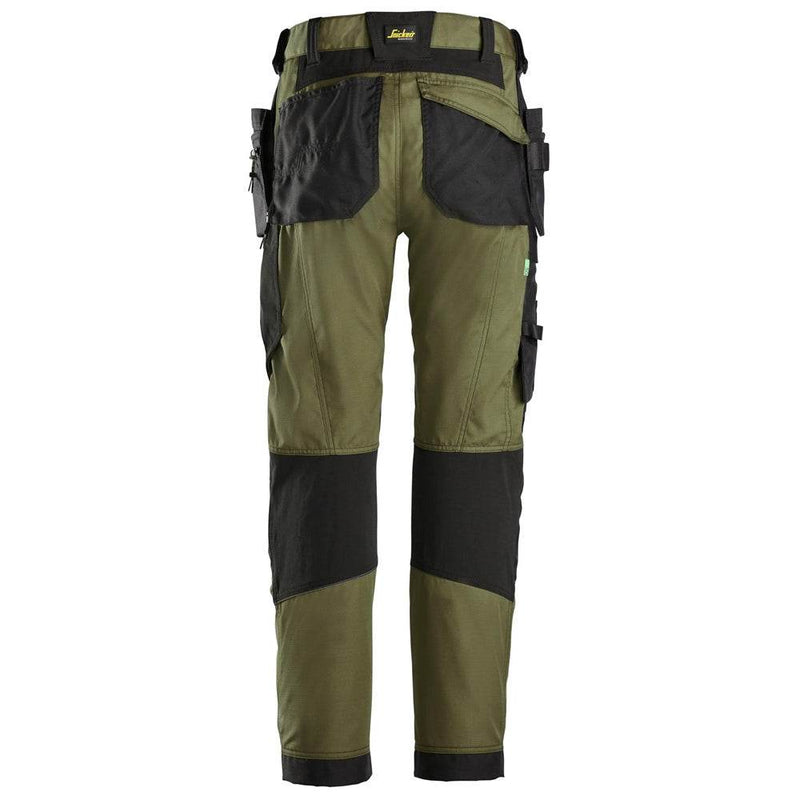 Snickers 6902 FlexiWork, Kneepad Holster Pocket Work Trousers Khaki Green - Apparel & Accessories > Clothing > Uniforms > Contractor Pants & Coveralls KNEE PAD TROUSERS
