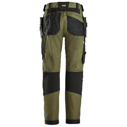 Snickers 6902 FlexiWork, Kneepad Holster Pocket Work Trousers Khaki Green - Apparel & Accessories > Clothing > Uniforms > Contractor Pants & Coveralls KNEE PAD TROUSERS