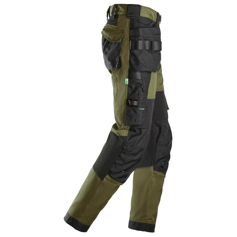 Snickers 6902 FlexiWork, Kneepad Holster Pocket Work Trousers Khaki Green - Apparel & Accessories > Clothing > Uniforms > Contractor Pants & Coveralls KNEE PAD TROUSERS