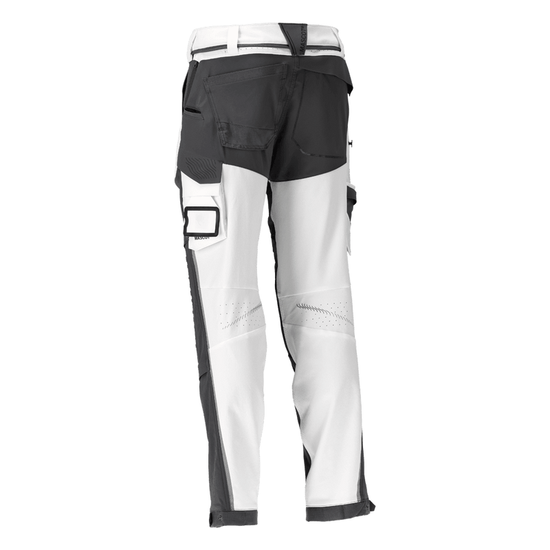 Mascot 22279 Ultimate Stretch Click System Pocket Trousers White / Stone Grey - KNEE PAD TROUSERS