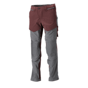 Mascot 22279 Ultimate Stretch Click System Pocket Trousers Bordeaux / Stone Grey - KNEE PAD TROUSERS
