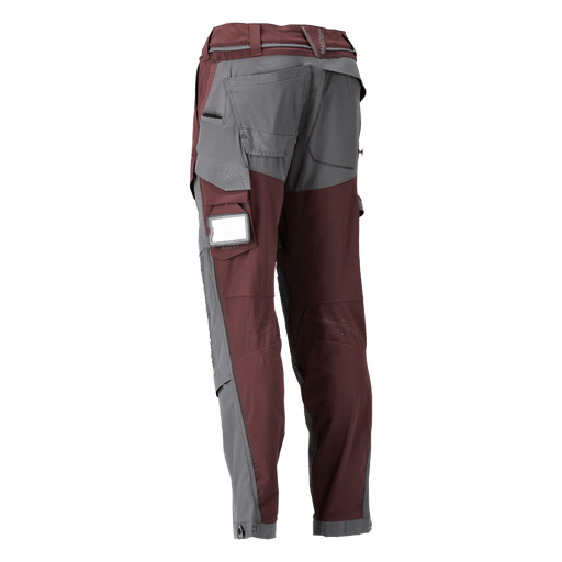 Mascot 22279 Ultimate Stretch Click System Pocket Trousers Bordeaux / Stone Grey - KNEE PAD TROUSERS