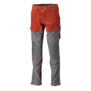 Mascot 22279 Ultimate Stretch Click System Pocket Trousers Autumn Red / Stone Grey - KNEE PAD TROUSERS