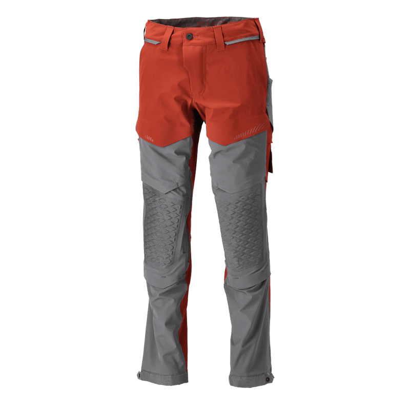 Mascot 22279 Ultimate Stretch Click System Pocket Trousers Autumn Red / Stone Grey - KNEE PAD TROUSERS