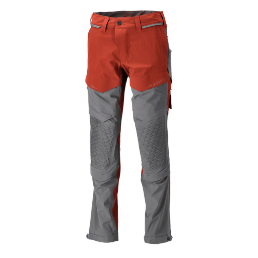 Mascot 22279 Ultimate Stretch Click System Pocket Trousers Autumn Red / Stone Grey - KNEE PAD TROUSERS