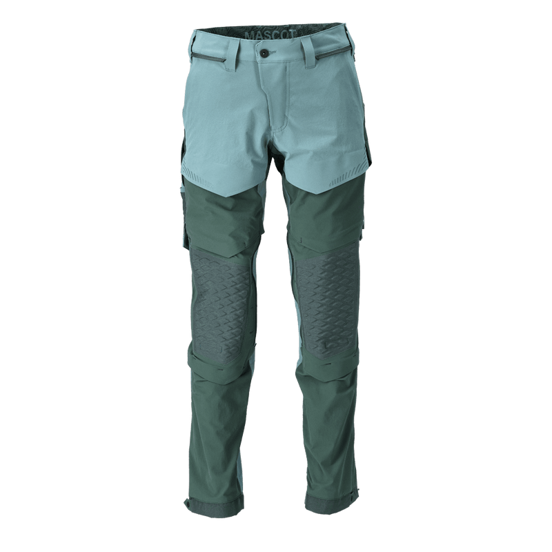 Mascot 22279 Ultimate Stretch Click System Pocket Trousers Light Forest Green / Forest Green - KNEE PAD TROUSERS