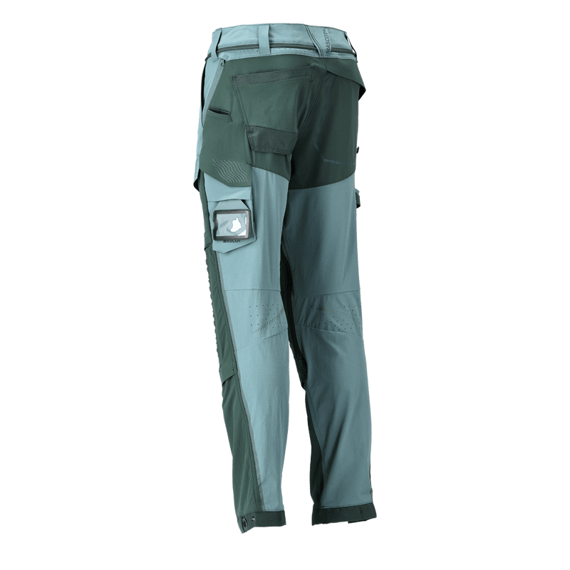 Mascot 22279 Ultimate Stretch Click System Pocket Trousers Light Forest Green / Forest Green - KNEE PAD TROUSERS