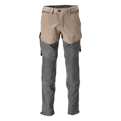 Mascot 22279 Ultimate Stretch Click System Pocket Trousers Dark Sand / Stone Grey - KNEE PAD TROUSERS