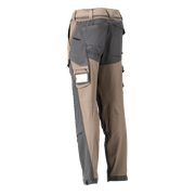 Mascot 22279 Ultimate Stretch Click System Pocket Trousers Dark Sand / Stone Grey - KNEE PAD TROUSERS