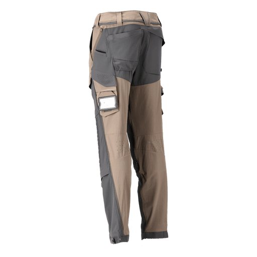 Mascot 22279 Ultimate Stretch Click System Pocket Trousers Dark Sand / Stone Grey - KNEE PAD TROUSERS