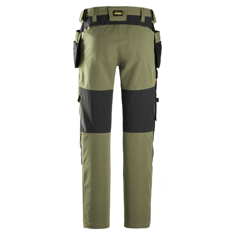 Snickers 6218 AllroundWork Holster Pocket 4-Way Stretch Trousers Khaki Green - Apparel & Accessories > Clothing > Pants > Cargo Pants KNEE PAD TROUSERS