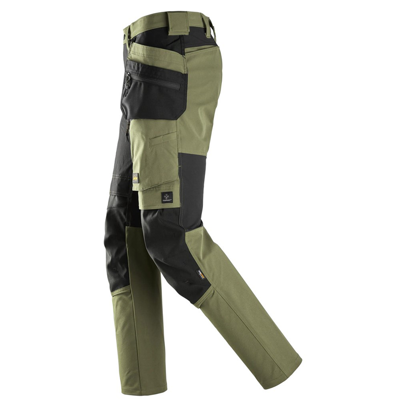 Snickers 6218 AllroundWork Holster Pocket 4-Way Stretch Trousers Khaki Green - Apparel & Accessories > Clothing > Pants > Cargo Pants KNEE PAD TROUSERS