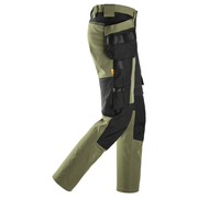 Snickers 6218 AllroundWork Holster Pocket 4-Way Stretch Trousers Khaki Green - Apparel & Accessories > Clothing > Pants > Cargo Pants KNEE PAD TROUSERS