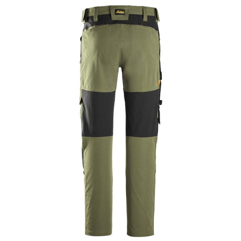 Snickers 6318 AllroundWork 4-Way Stretch Trousers Khaki Green - KNEE PAD TROUSERS