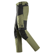 Snickers 6318 AllroundWork 4-Way Stretch Trousers Khaki Green - KNEE PAD TROUSERS