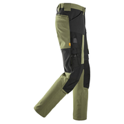Snickers 6318 AllroundWork 4-Way Stretch Trousers Khaki Green - KNEE PAD TROUSERS