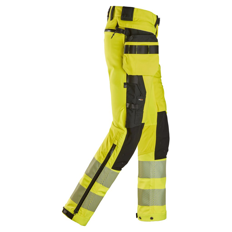 Snickers 6930 H-Vis Detachable Holster Pocket 4-Way Stretch Trousers Class 2 - HI-VIS TROUSERS