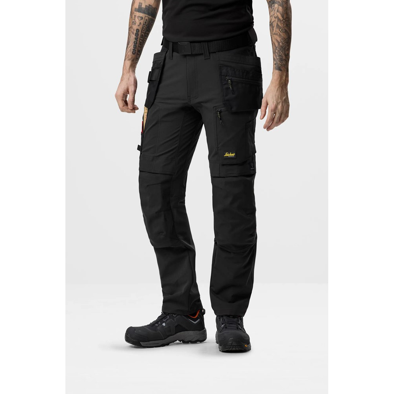 Snickers 6218 AllroundWork Holster Pocket 4-Way Stretch Trousers Black - Apparel & Accessories > Clothing > Pants > Cargo Pants KNEE PAD TROUSERS