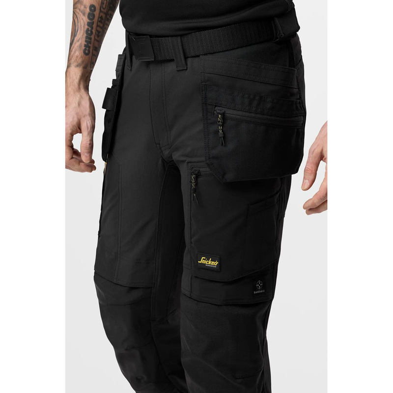 Snickers 6218 AllroundWork Holster Pocket 4-Way Stretch Trousers Navy Blue - Apparel & Accessories > Clothing > Uniforms & Workwear > Contractor Pants & Coveralls KNEE PAD TROUSERS