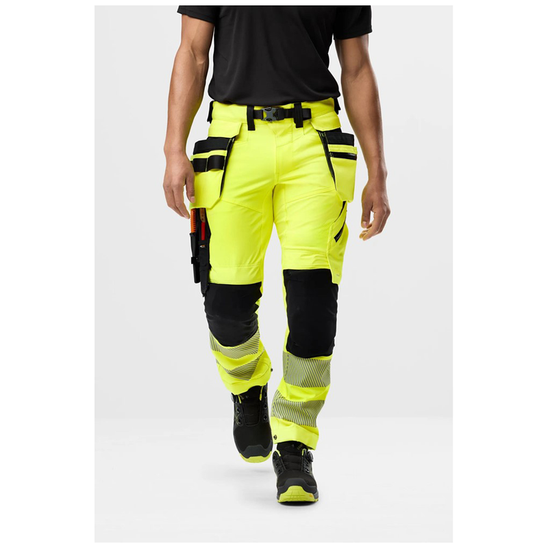 Snickers 6930 H-Vis Detachable Holster Pocket 4-Way Stretch Trousers Class 2 - HI-VIS TROUSERS