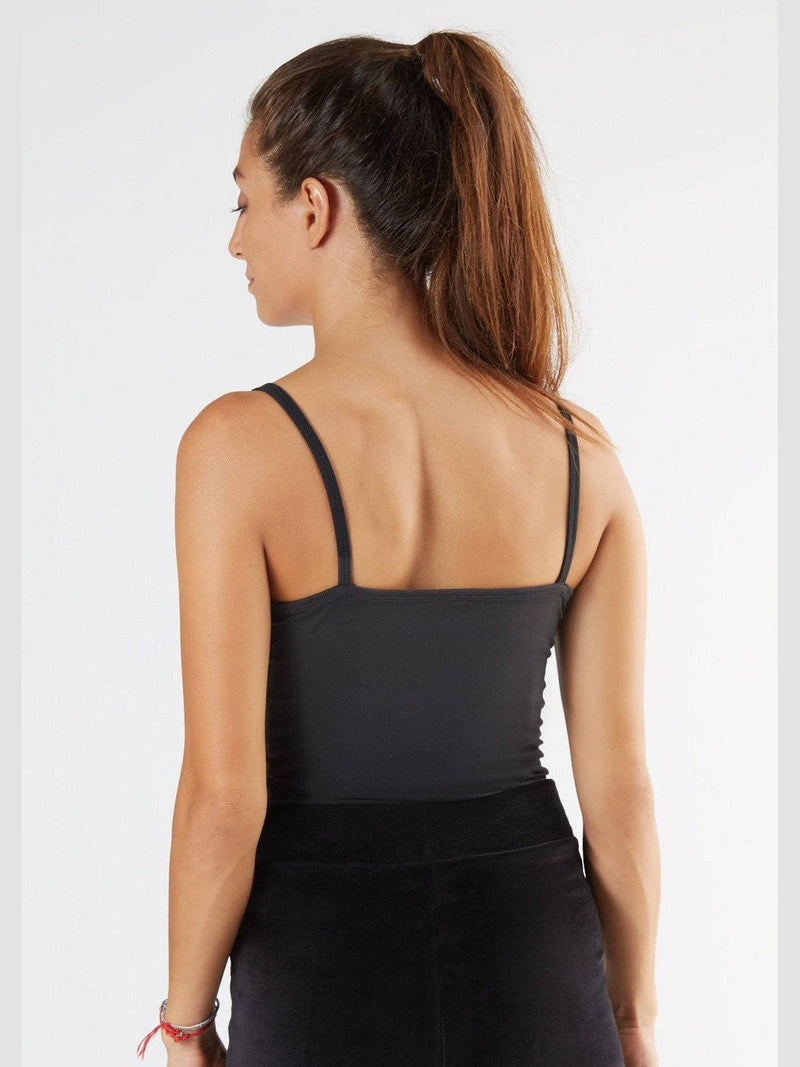 Organic Cotton Womens Blue White Red Black Work Stretch Vest with Spaghetti Straps - Sustainable Workwear Range